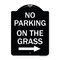 Signmission No Parking on Grass W/ Right Arrow Heavy-Gauge Aluminum Architectural Sign, 24" x 18", BW-1824-23686 A-DES-BW-1824-23686 - alternate 1